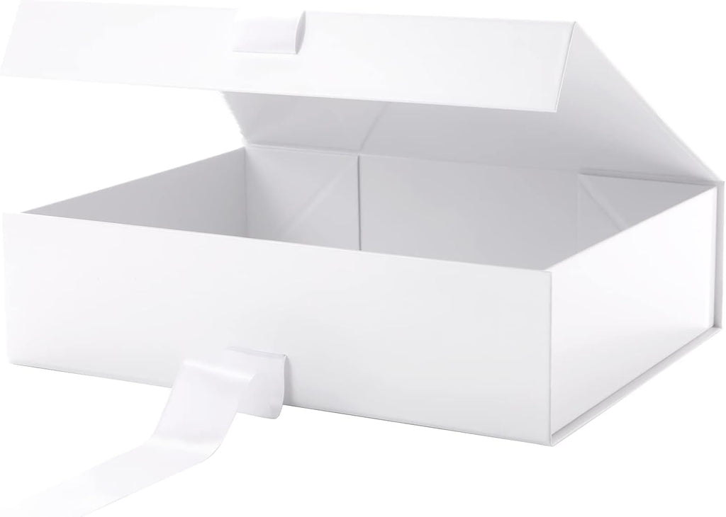 Large White Gift Box with Lid for Presents 13x9.7x3.4 Inches