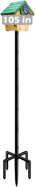 105 Inch Bird House Pole Mount Kit, Adjustable Heavy Duty Bird Feeder Pole for Outdoors, Universal Mounting Post Set
