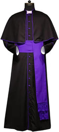 Men's Roman Cassock Robe WithTrim Clergy Pulpit Long Cassock Church Uniform Catholic Robe Coaplay Costume Size-(S-6XL)
