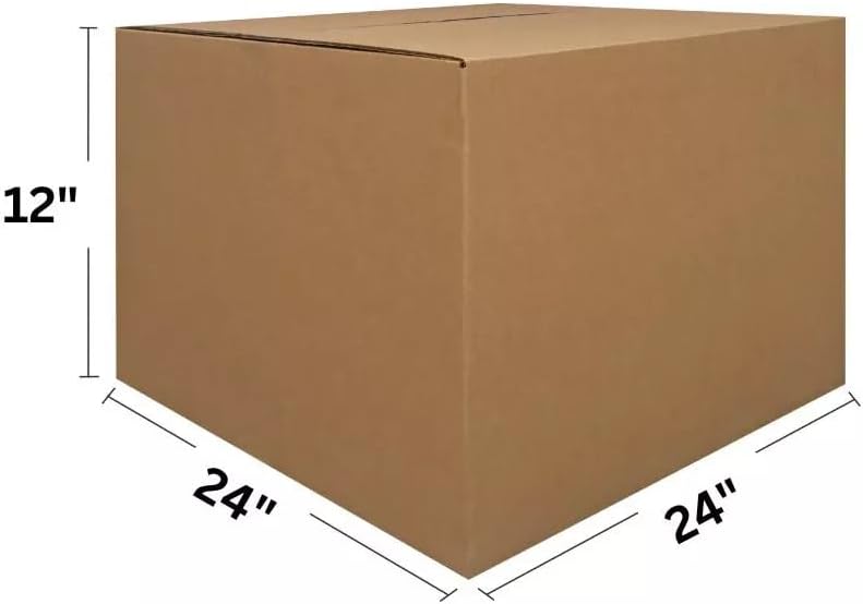 Corrugated Shipping Boxes, 24 x 24 x 12 inch, 10 Pack