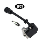 Yeory Lawn Mower Ignition Coil Module Mower Ignition Coil Module with Spark Plug Compatible with Mcculloch Eager Beaver Pro Titan 2PCS, STYLE 1