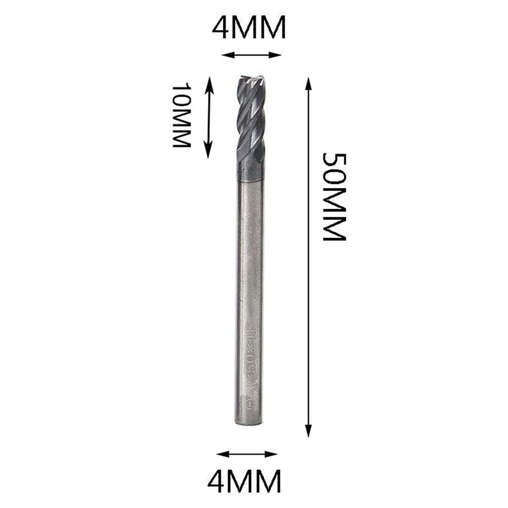 5 Pcs 4mm CNC Carbide End Mill Set, 4 Fultes Milling Cutter,Tungsten End Milling Bits Tool