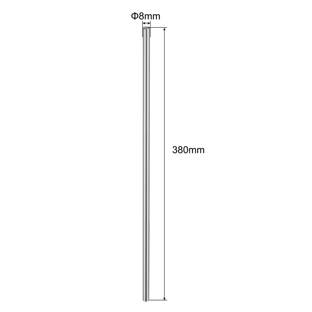 uxcell 2 Pcs Linear Motion Rod Shaft Guide 8mm x 380mm (0.315" x 14.96") Case Hardened Steel Chrome Plated, Metric Linear Rail Rod for 3D Printer, CNC Machine