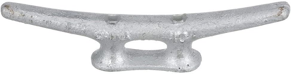 Seachoice Open Base Dock Cleat, Galvanized Gray Iron, 10 In.