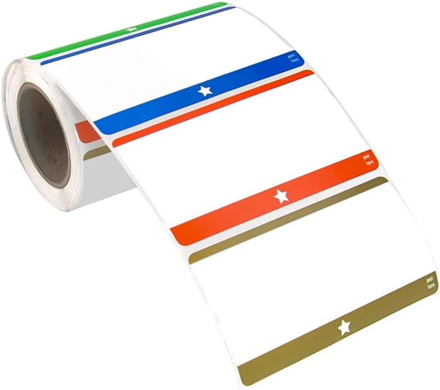 200 Removable Labels 2"x3.5", 5 Colors Freezer for Storage