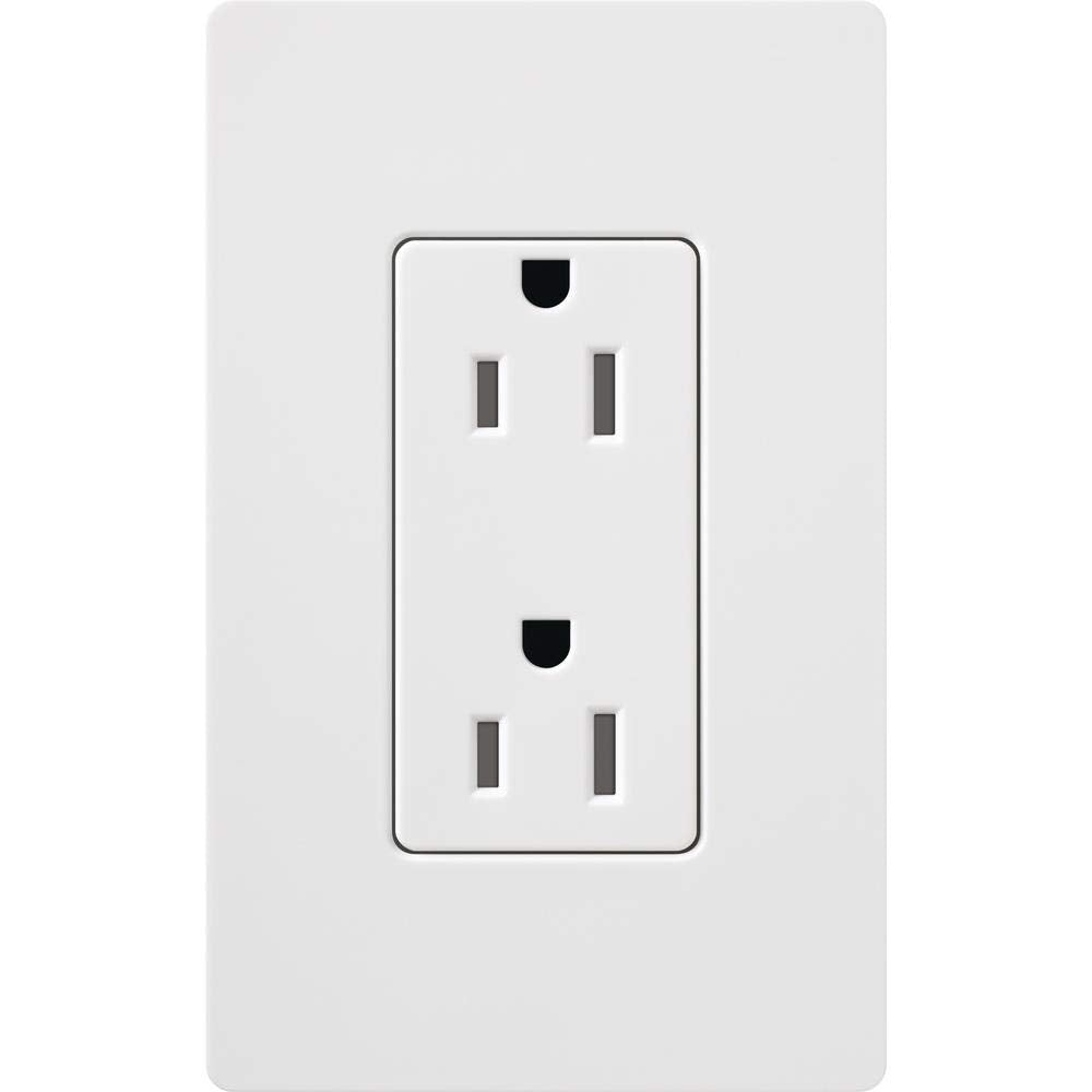CAR-15-WH Electrical Outlet, 15A Claro Decorator Receptacle - White