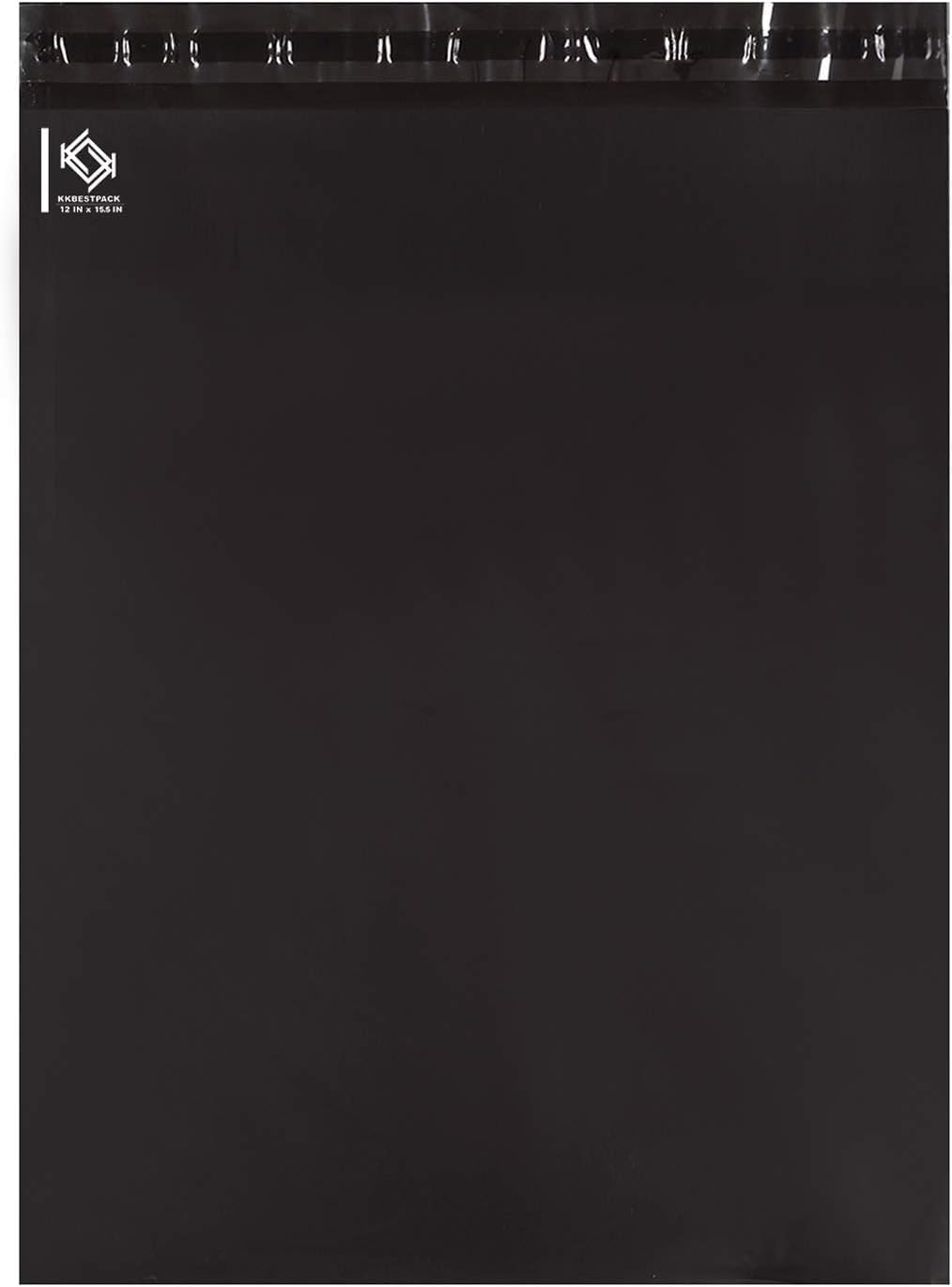 Black Poly Mailers 12x15.5 in, Shipping Bags, 50 Pcs