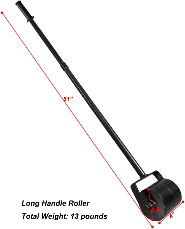 Heavy Duty Roof Seam Roller for Roofing PVC,TPO,EPDM Membrane, 52" Long Handle Roller Tool (13lbs)