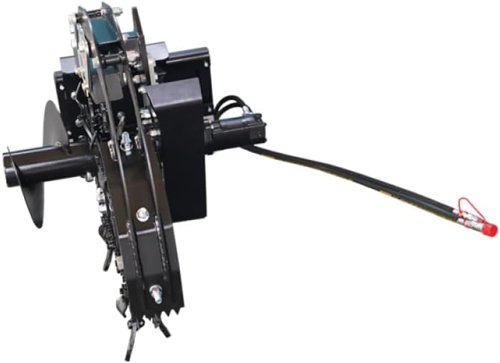 Skid Steer Trenchers Attachment with Adjustable Depth Control Foot and Three Different Chain Options, Universal Mount