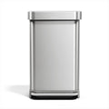 Rectangular Step Can, 45L / 12 Gallon Kitchen Trash Can, Liner Rim System, Liner Pocket, 150,000-Step Pedal, Lid Shox