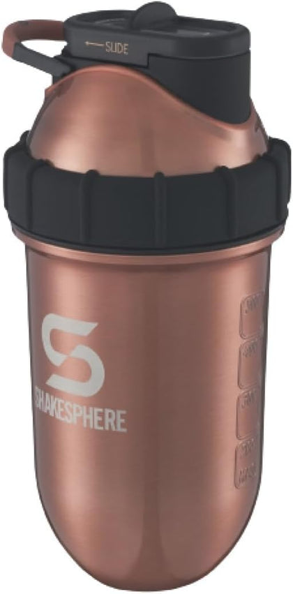 Stainless Steel Shaker Bottle - 24oz Insulated Protein Shaker Bottle for Hot & Cold Drinks - Ideal for Shakes &