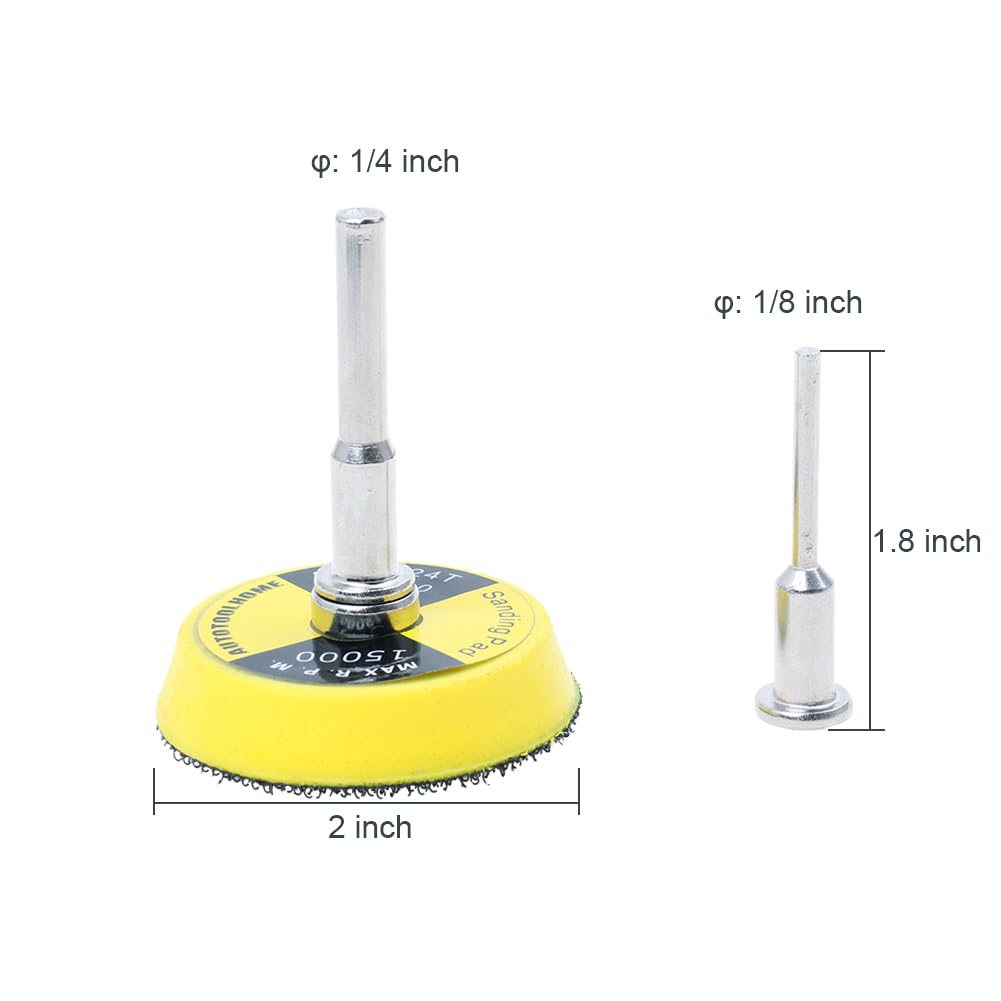 2 Inch Sanding Discs Kit Drill Sanding Attachment, 40-400 Grit