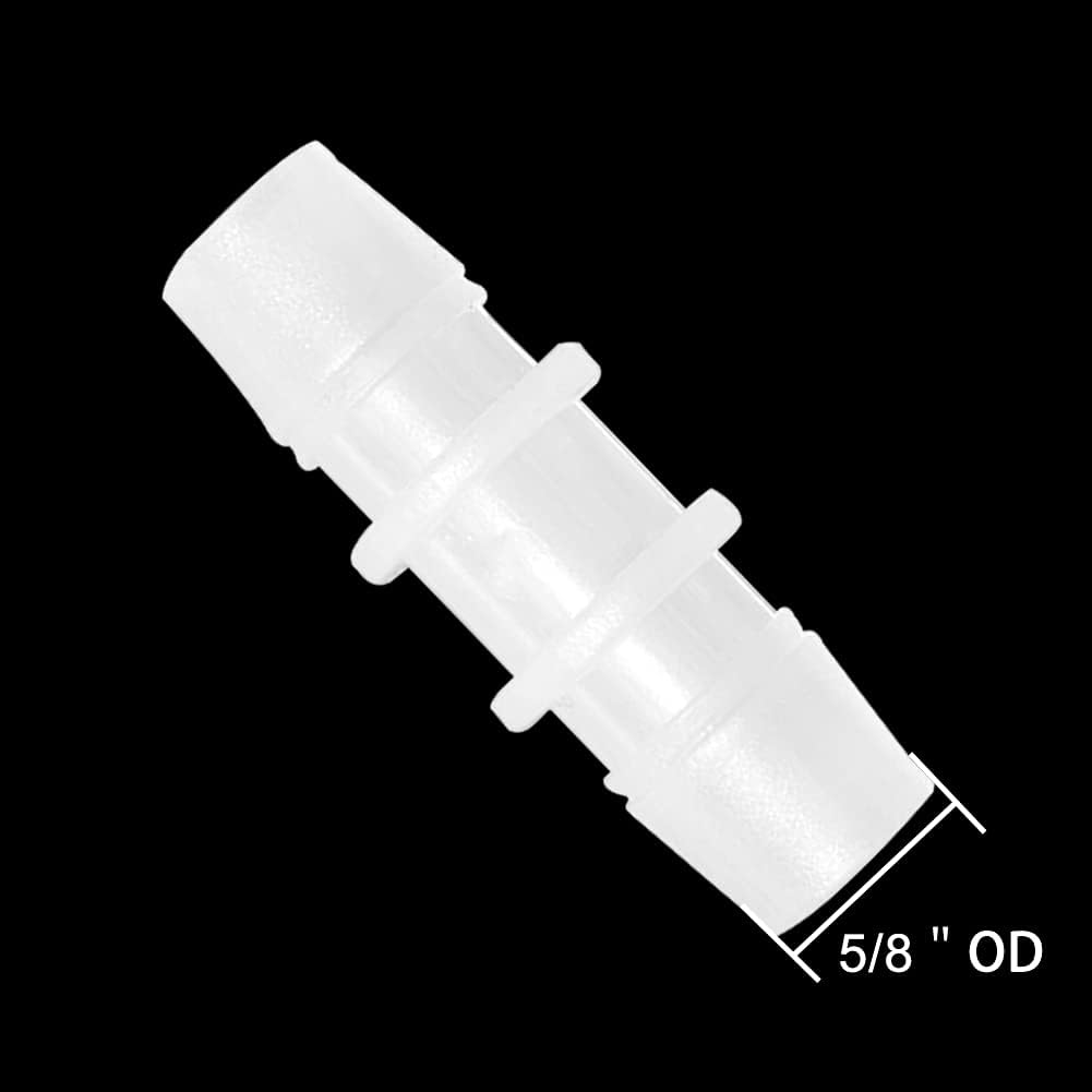 Plastic Hose Barb Fitting 5/8" x 5/8" Pipe Connectors(Pack of 5)
