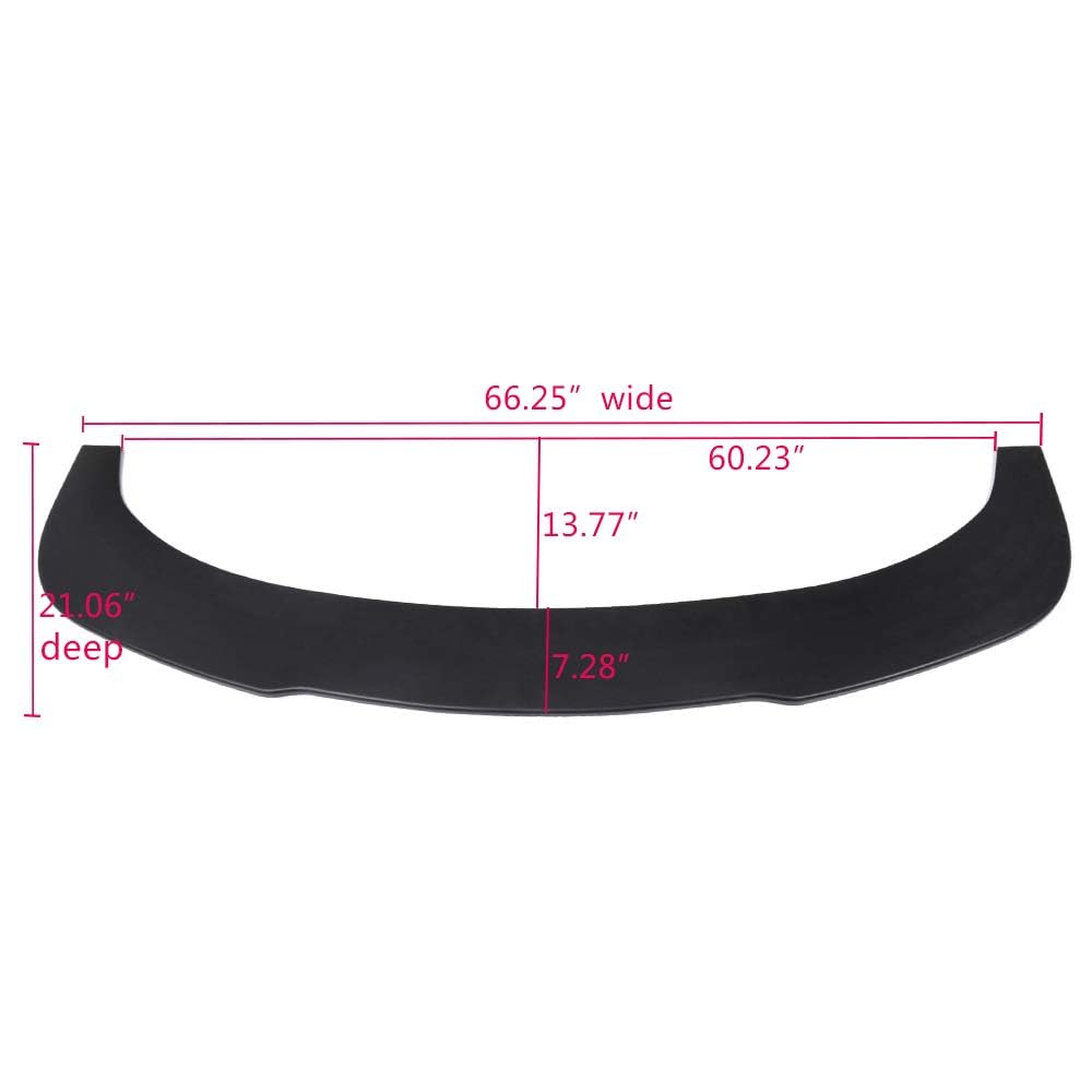 Universal Valance V2 PU Front Bumper Lip Flat Splitter Lip Plate Under Panel Diffuser Chin Spoiler 67" L x 21" D