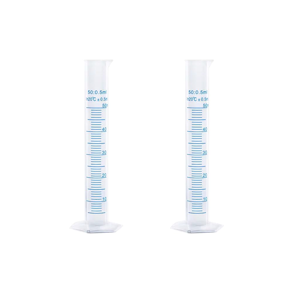 2 Pcs Plastic Measuring Graduated Cylinders Transparent Graduated Cylinder Beaker Lab Test Tube Liquid Measuring Tool