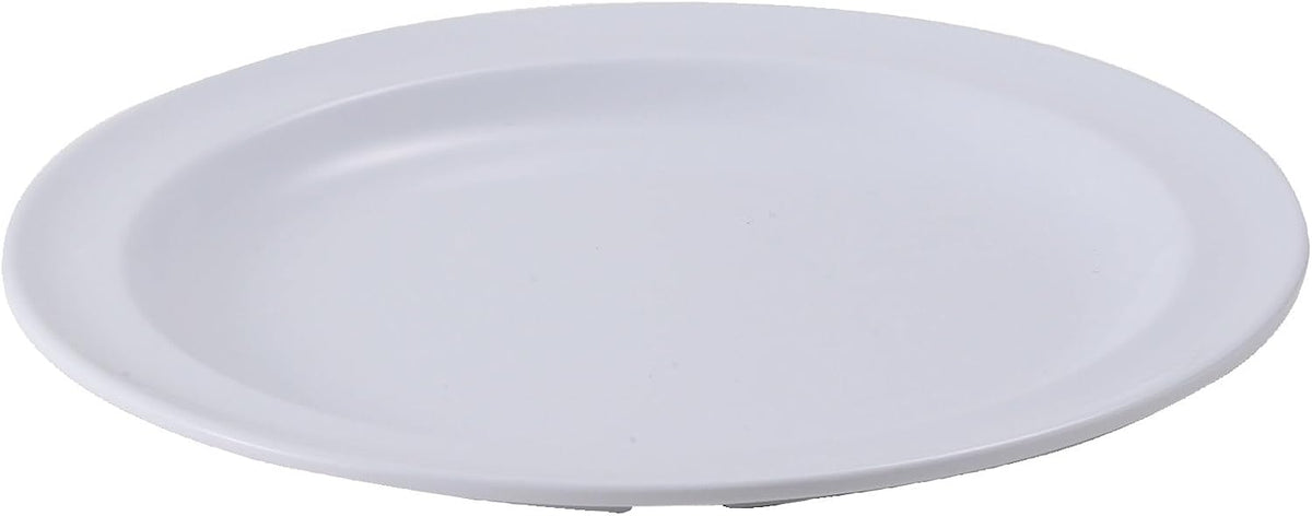 9" White Round Melamine Plates (Set of 12)