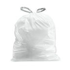 Custom Fit Trash Bags, Compatible with Simplehuman Code R (100 Count) White Drawstring Garbage Liners 2.6 Gallon/ 10
