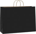Kraft Paper Bags with Handles 16x6x12 Inch Black 50 Pack Bulk