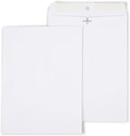 9x12 Wove Clasp Envelopes, White, Metal Clasp, 100/Box