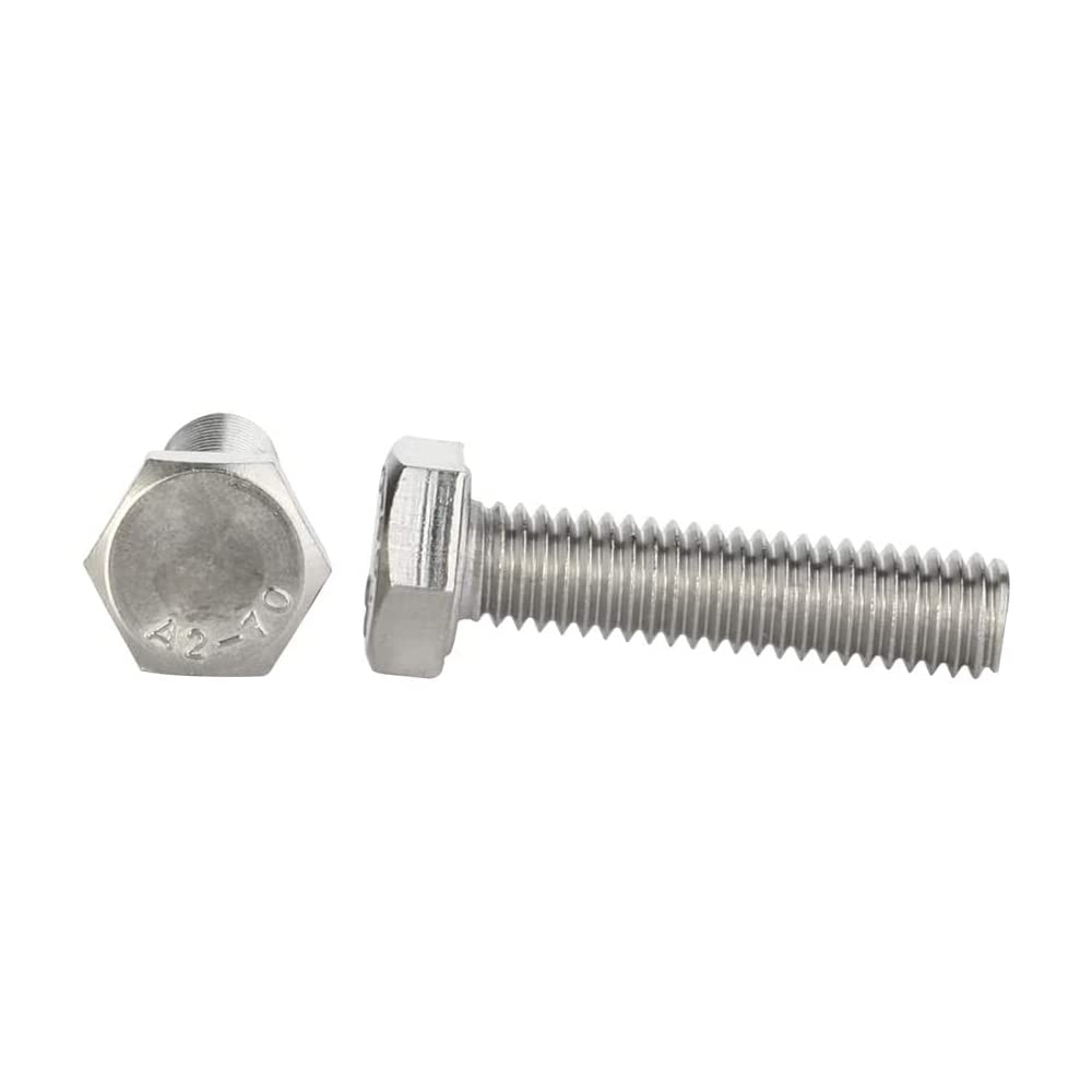 Mellewell M6 x 25mm Hex Head Screw Bolts, Fully Threaded, Stainless Steel 18-8, Plain Finish, Quantity 25