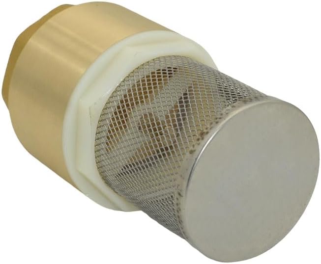 VARMHUS Brass Foot Valve with Filter, Check Valve for Water Pump, NPT Thread, Prevents Backflow (1-1/2inch)