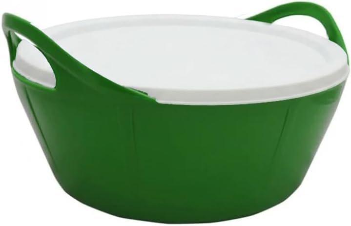Flexi Bowl with Lid, 10L Horse Feed Bucket, Stackable Feed Storage Container, Flexible BPA Free Feed Tub for Grain