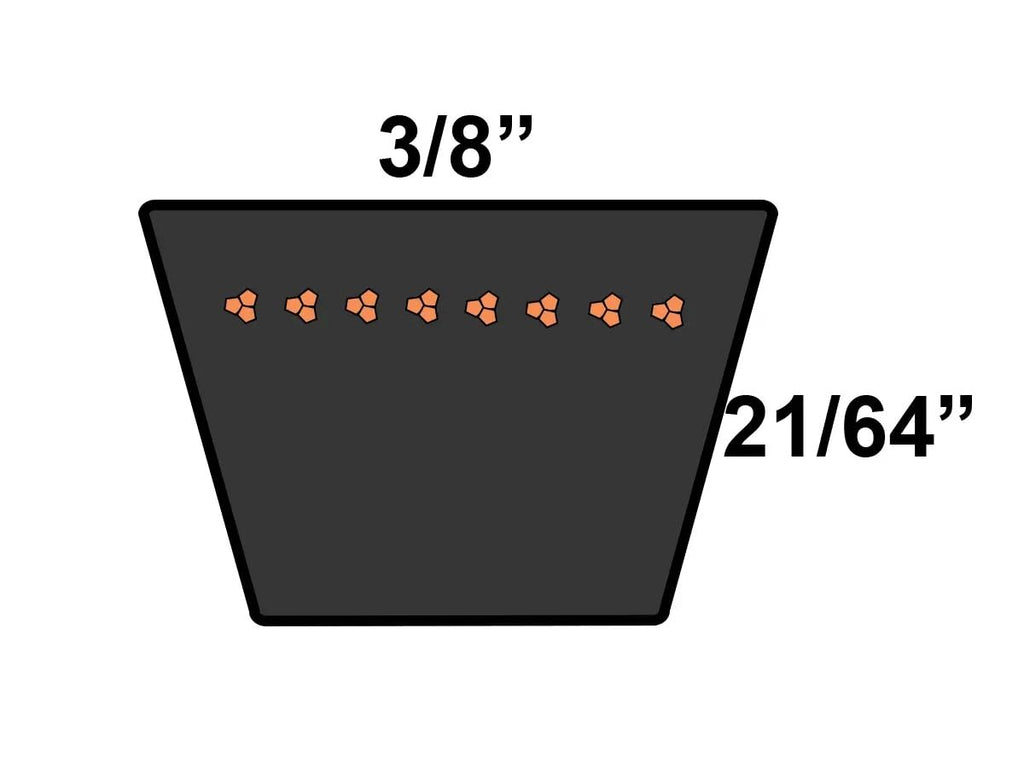 D&D PowerDrive 3VX335 V Belt, Rubber, 3/8" x 33.5" OC