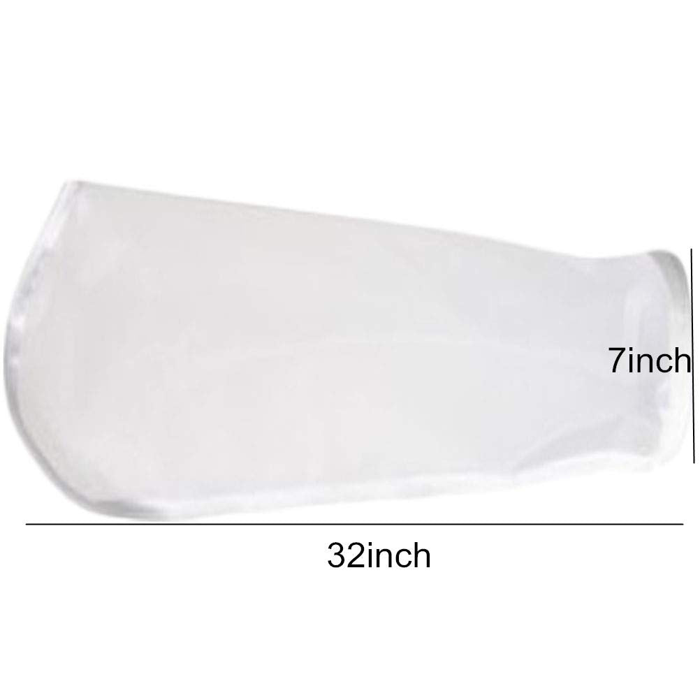 7Inch Ring 200 Micron Nylon Monofilament Mesh Filter Bag,7" x 32" Liquid Filter Sock