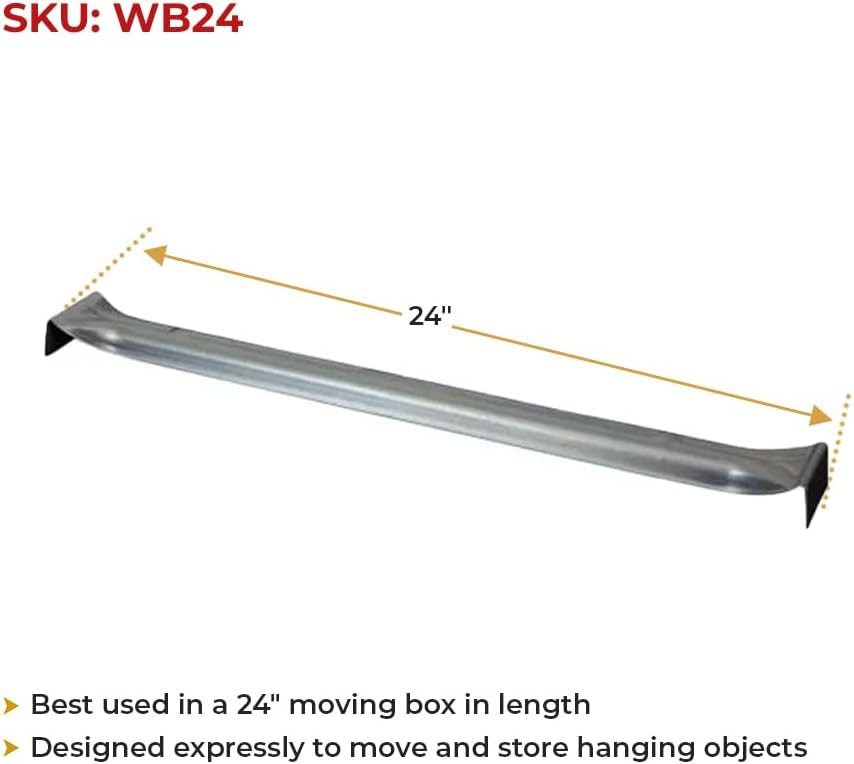 10 Pack 24" Wardrobe Hanger Bar for Wardrobe Moving Boxes Packing & Moving
