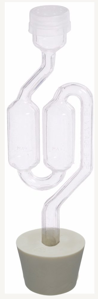 S-Shape Airlock with #7 Stopper, (Bubble Airlock)(Pack of 3)