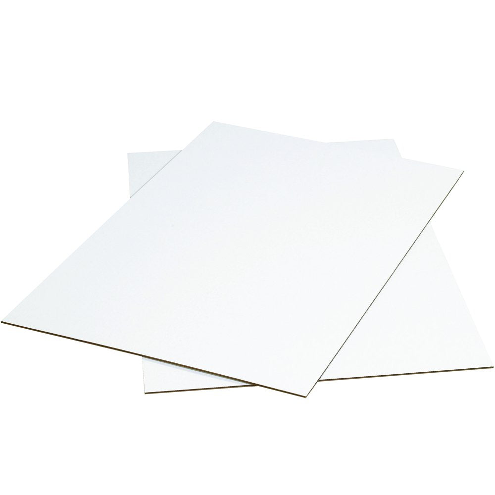 Corrugated Cardboard Sheets, 48" x 96", White, Pack of 5