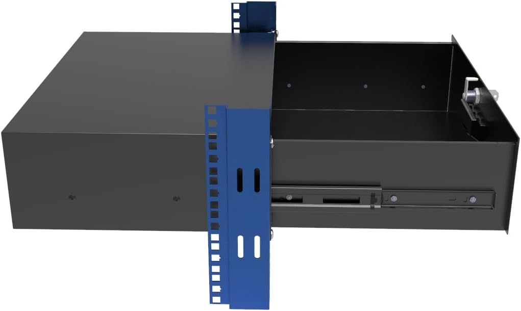 3U Server Cabinet Case 19" Rack Mount Lockable Drawer with Key