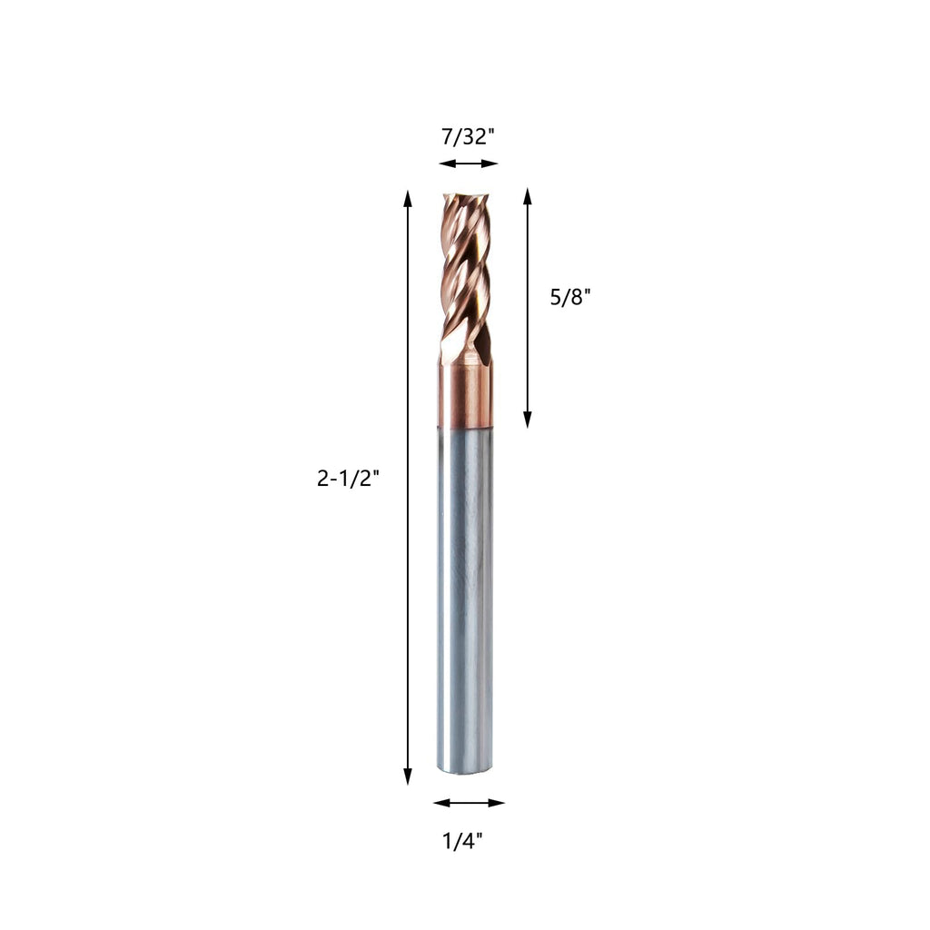 NZ 4 Flute 7/32" Square End Mill with TiSiN Coating