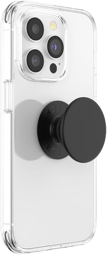 Adhesive Phone Grip, Holder, Phone Stand, Black - Black