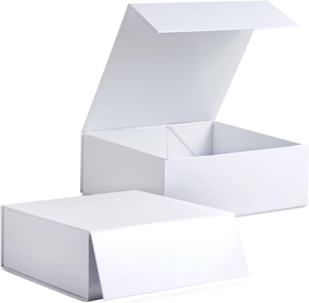 Bridesmaid Proposal Box Set - 6-Pack Glossy White Magnetic, 9.5 x 9.5 x 3.5 In - Bridal & Groomsmen Gift Box with Lid