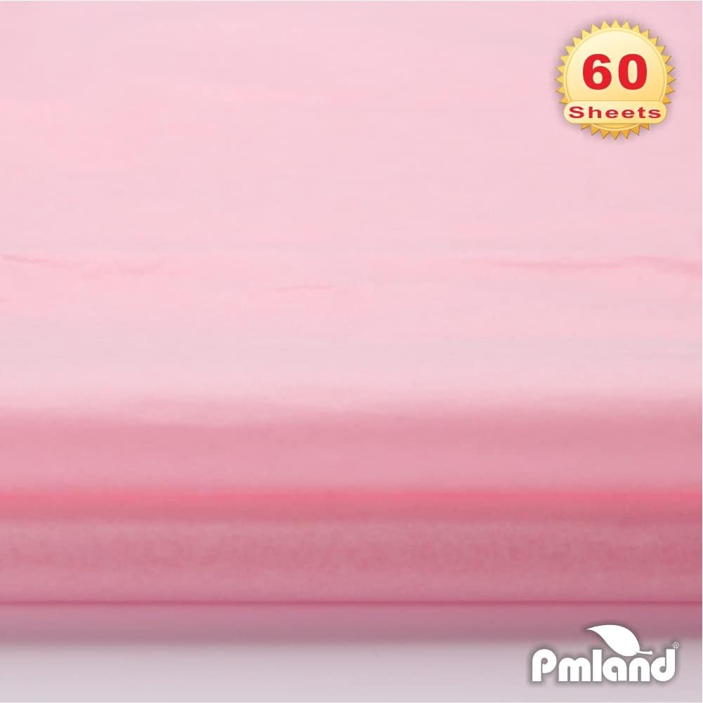 60 Sheets Bulk Tissue Paper 20x26in Pink Gift Wrap