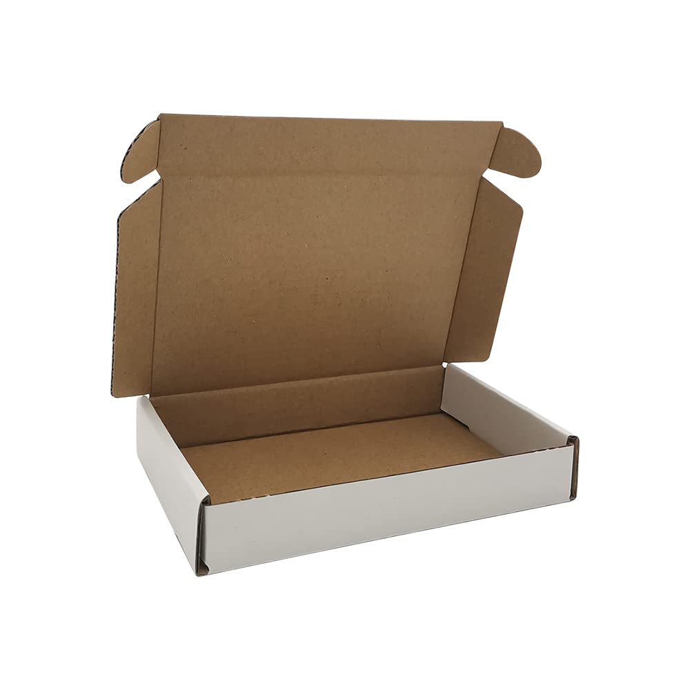 50 Pack 6x4x1'' Small Shipping Boxes, Cardboard Corrugated Mailers, White (M641-E-W)