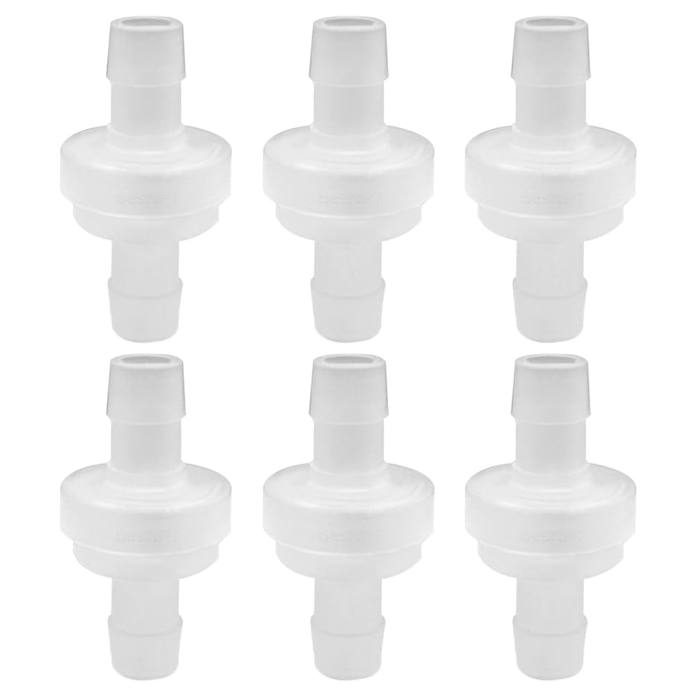 BesNPT 6PCS 5/16" One Way Inline Check Valve, Non Return Barb Hose Valve