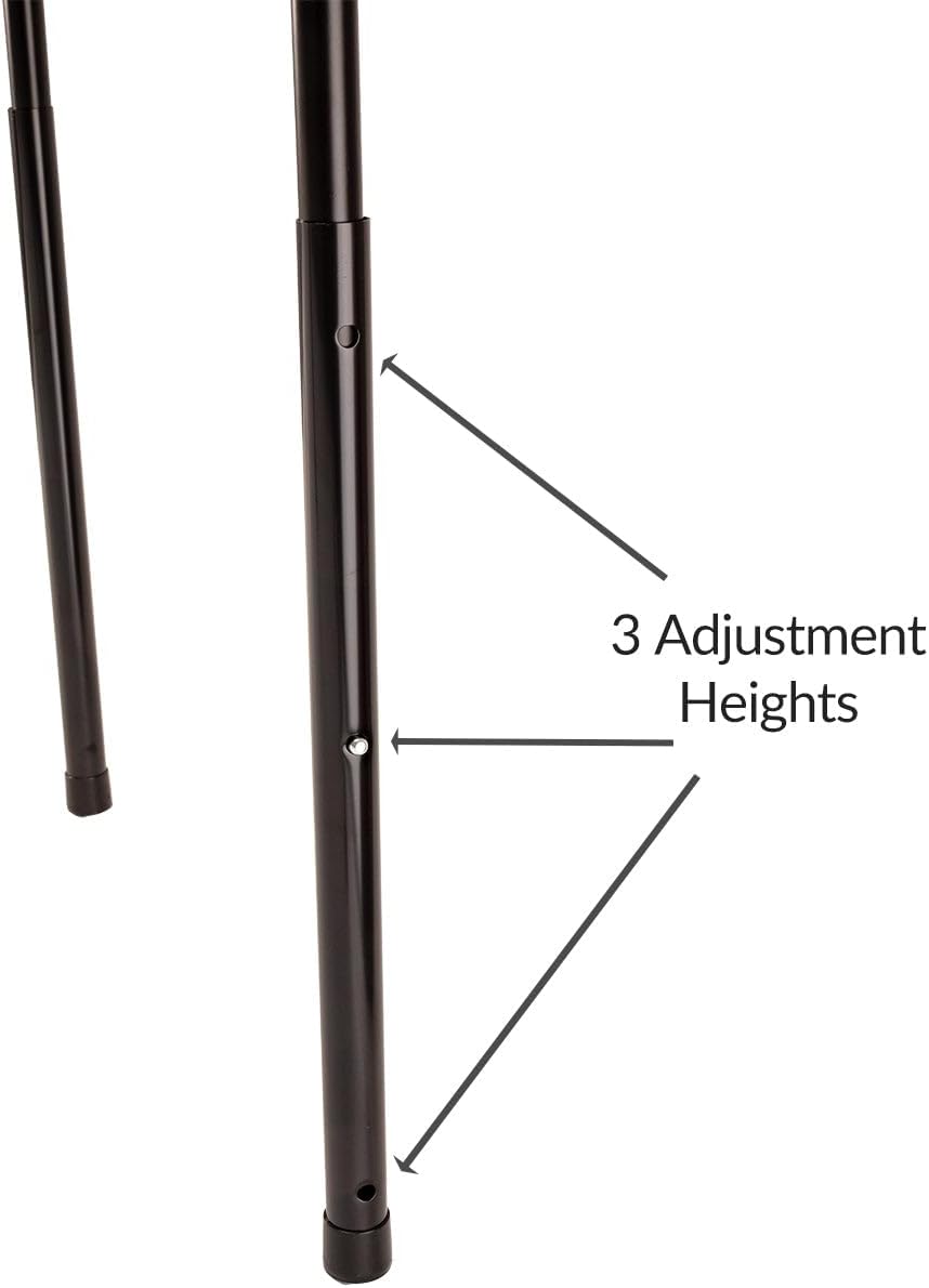 Adjustable Saddle Stand, Black Enameled Steel, Collapsible for Storage, Height 20 to 32 Inches, Portable for Car