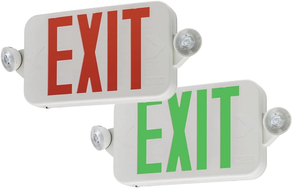 Basics LED Exit Sign and Emergency Light Combo, White