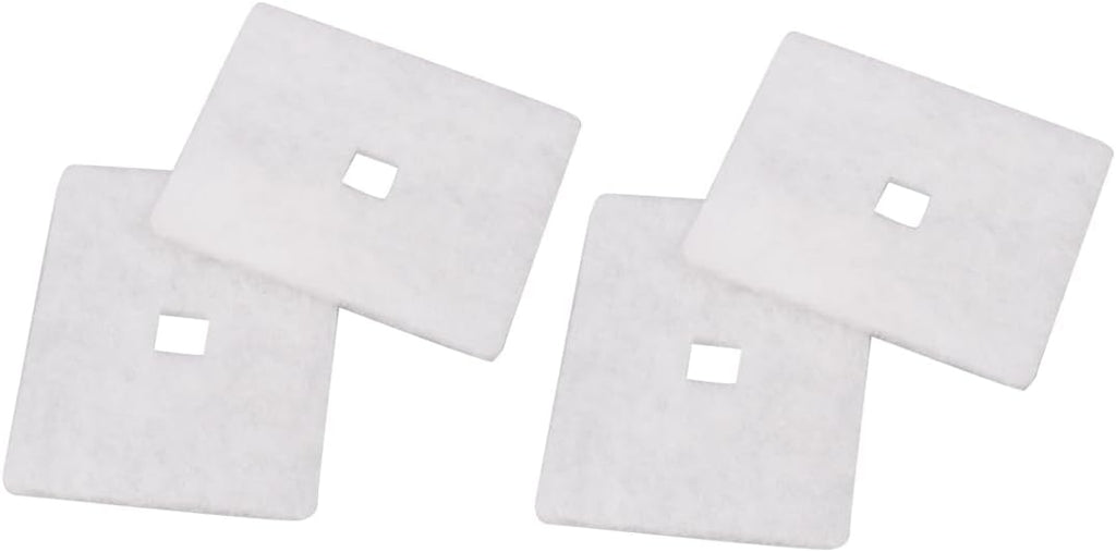 4 Pack 3.7 x 4.33 Inch Air Filter Cotton Pads Compatible with Hiblow HP-60 HP-80 Air Pumps, White Filters with Square Center Opening