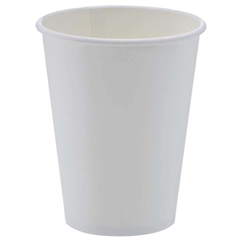 Disposable Compostable Paper Coffee Cups for Hot & Cold Beverages, Leak-Proof, 12 Ounces, White, 1000 Count