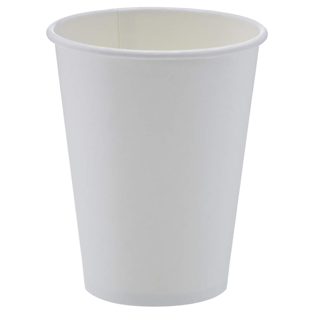 Disposable Compostable Paper Coffee Cups for Hot & Cold Beverages, Leak-Proof, 12 Ounces, White, 1000 Count