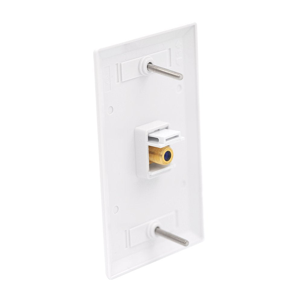 VCE UL Listed 3GHz Coax Wall Plate White 2-Pack