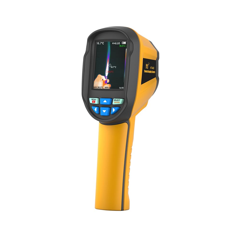 HT-04D Thermal Imaging Camera, 160 x 120 IR Resolution/19200 Pixels, 25Hz Refresh Rate, Portable Handheld Infrared Thermal Imager with Laser Pointer, -4°F~1022°F Temperature Range 2.8in Screen