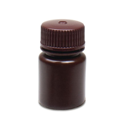Sample Containers with Lids - Amber HDPE Wide Mouth Reagent Bottle - Chemical Container - 1 oz Bottles (30mL)