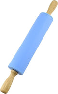 Silicone Rolling Pin with Wooden Handle - Non Stick Surface Dough Roller-roller pins for baking
