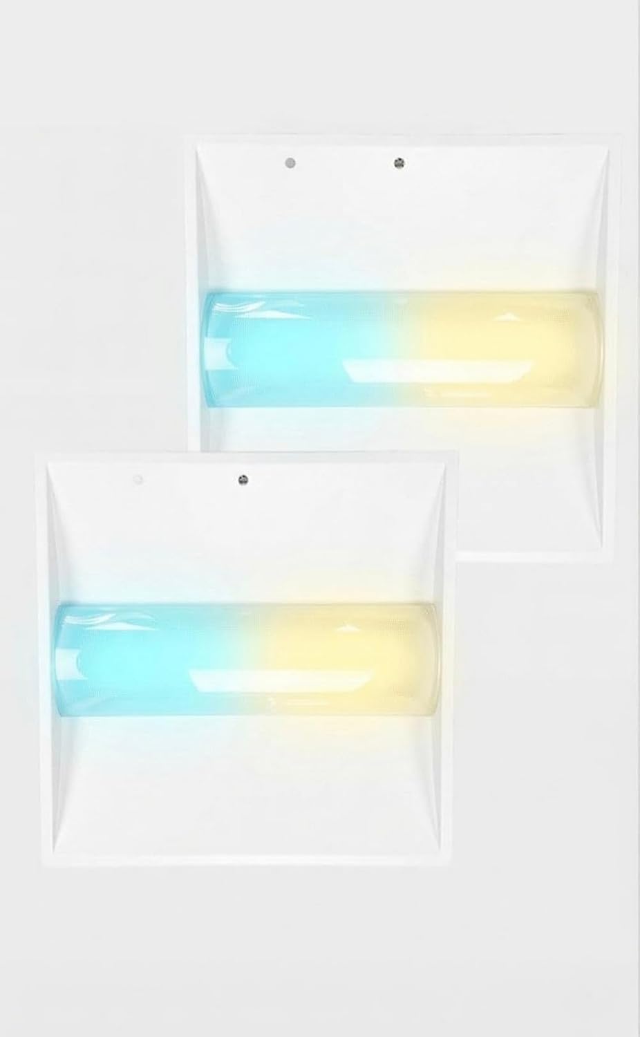 E2 LIGHTING 2 Pack LED Troffer Light, 2x2 Panel, Emergency Battery Backup