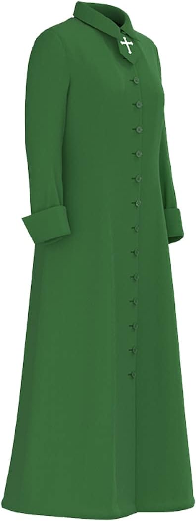 Clergy Women Roman Cassock Single Breasted Minister Choir Cassock Robe Clergy Pulpit Vestment