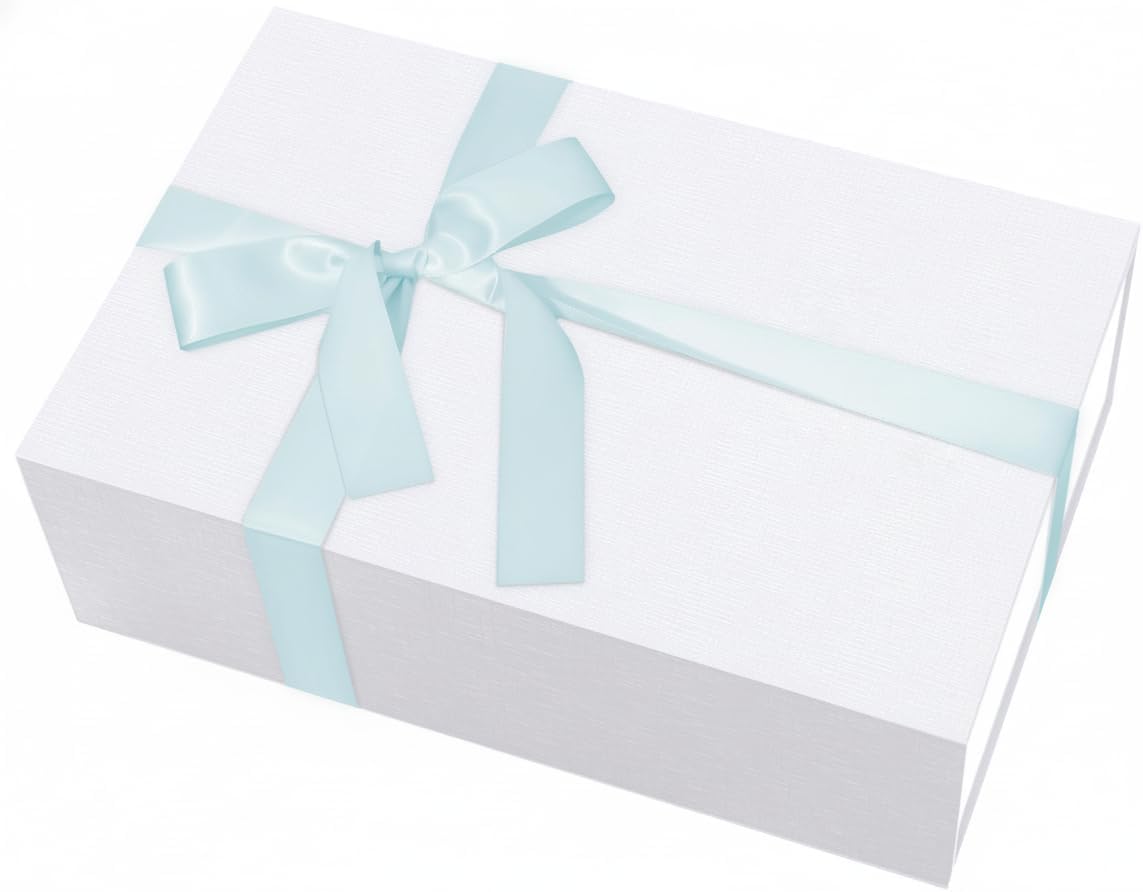 White Gift Box with Magnetic Lid,13.8x9x4.5 In Large Present Packaging Box